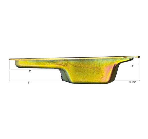 Steel Oil Pan Fits 1967–1987 Chrysler/Mopar Big Block 361-383-400-413-440 & HEMI 426 – Mid-Rear Sump – 6 Quart – Zinc