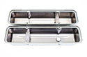 STEEL 1958-86 CHEVY SB 283-400 1 HOLE - 2 HOLE SCREW IN TALL VALVE COVERS - BAFFLED-BLACK CHROME