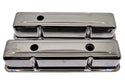 STEEL 1958-86 CHEVY SB 283-400 1 HOLE - 2 HOLE SCREW IN TALL VALVE COVERS - BAFFLED-BLACK CHROME
