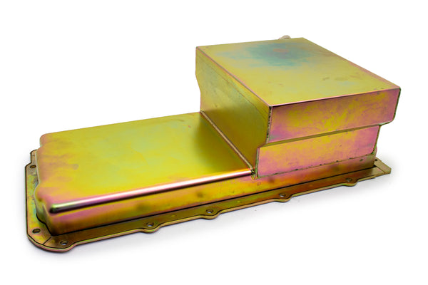 STEEL 1965-72 CHEVY GM LS ENGINES OIL PAN 7 QT AN -10 FITTING - ZINC