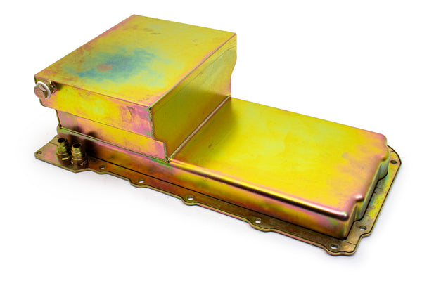STEEL 1965-72 CHEVY GM LS ENGINES OIL PAN 7 QT AN -10 FITTING - ZINC