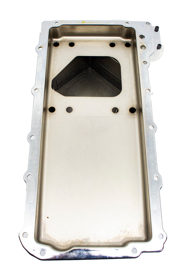 STEEL CHEVY GM LS ENGINES OIL PAN 7 QT FILTER ADAPTER - CHROME