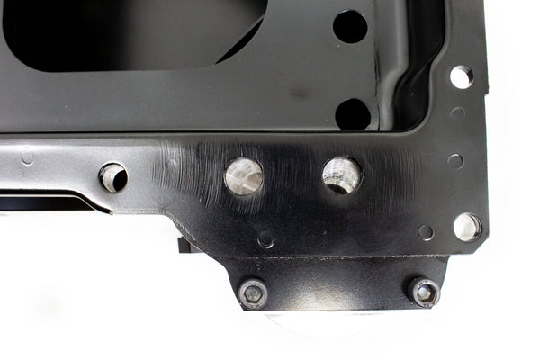 STEEL CHEVY GM LS ENGINES OIL PAN 7 QT FILTER ADAPTER - BLACK