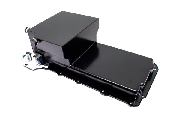STEEL CHEVY GM LS ENGINES OIL PAN 7 QT FILTER ADAPTER - BLACK