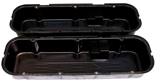 Tall Steel Valve Covers for 1965-1995 Chevy BB 396-502 – 454 Logo – Black