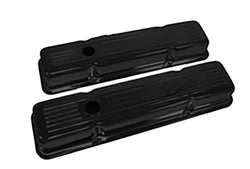 Short Steel Valve Covers Fits 1958–1986 Chevy SB 283–350 with 327 Logo – Black