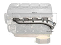 Cast Iron Low Profile V-Band Exhaust Manifolds 2003-up 5.7L/6.1L/6.2L/6.4L Dodge/Mopar Gen 3 Hemi Engines – Ceramic Black