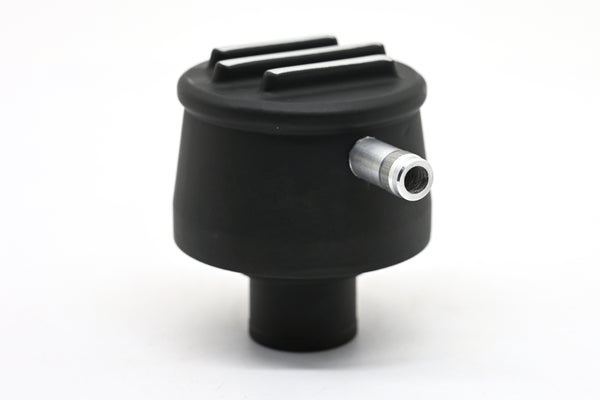 ALUMINUM BREATHER PCV VALVE  POLISHED FINNED - BLACK