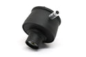 ALUMINUM BREATHER PCV VALVE  POLISHED FINNED - BLACK