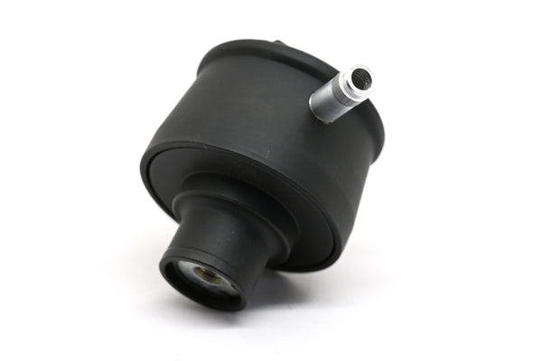 ALUMINUM BREATHER PCV VALVE  POLISHED FINNED - BLACK