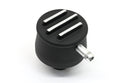 ALUMINUM BREATHER PCV VALVE  POLISHED FINNED - BLACK