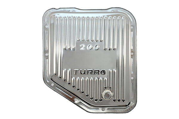 CHEVY-GM TURBO TH-200 STEEL TRANSMISSION PAN - CHROME