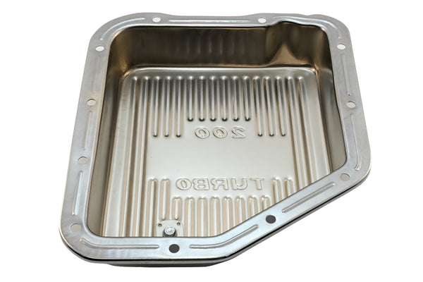 CHEVY-GM TURBO TH-200 STEEL TRANSMISSION PAN - CHROME