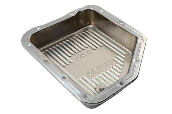 CHEVY-GM TURBO TH-200 STEEL TRANSMISSION PAN - CHROME