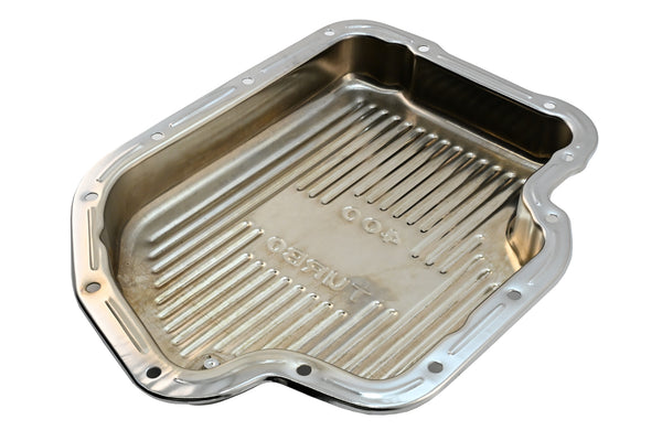 CHEVY-GM TURBO TH-400 STEEL TRANSMISSION PAN - CHROME