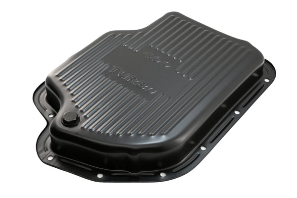 CHEVY-GM TURBO TH-400 STEEL TRANSMISSION PAN - EDP BLACK