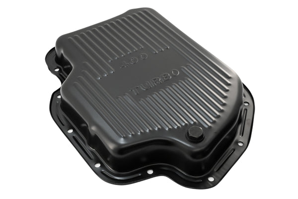 CHEVY-GM TURBO TH-400 STEEL TRANSMISSION PAN - EDP BLACK