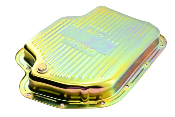 CHEVY-GM TURBO TH-400 STEEL TRANSMISSION PAN - ZINC