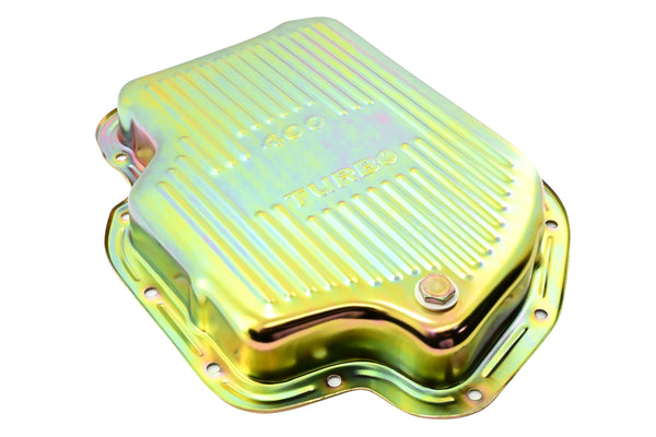 CHEVY-GM TURBO TH-400 STEEL TRANSMISSION PAN - ZINC