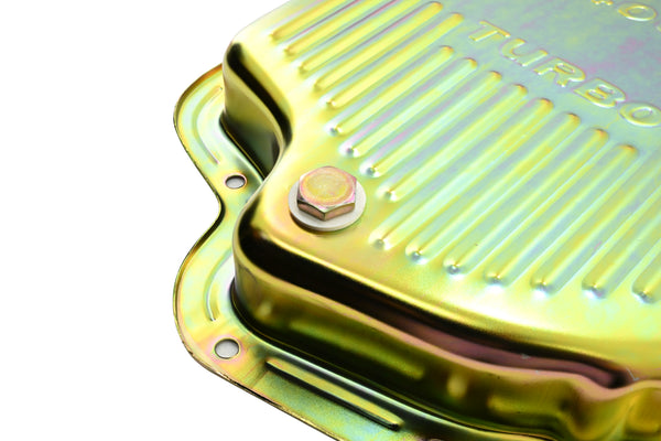 CHEVY-GM TURBO TH-400 STEEL TRANSMISSION PAN - ZINC