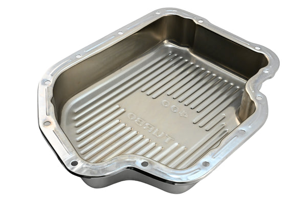 CHEVY-GM TURBO TH-400 STEEL TRANSMISSION PAN (DEEP SUMP) - CHROME