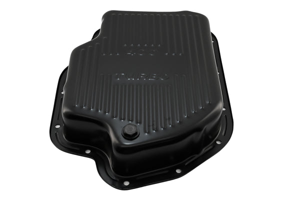 CHEVY-GM TURBO TH-400 STEEL TRANSMISSION PAN (DEEP SUMP) - BLACK