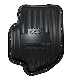 CHEVY-GM TURBO TH-400 STEEL TRANSMISSION PAN (DEEP SUMP) - BLACK