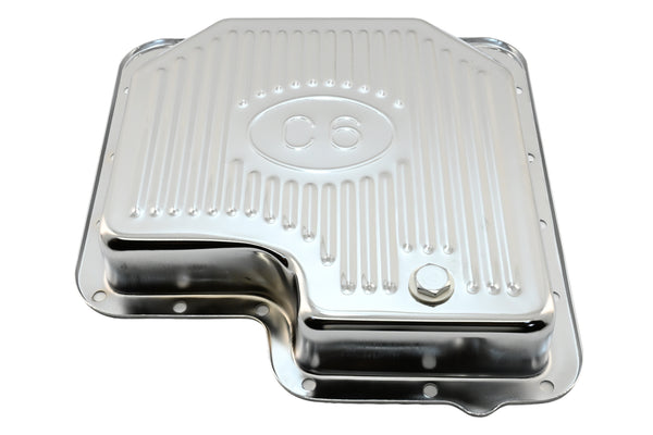 Ford C6 Stock Capacity Transmission Pan Kit with Bolts & Gasket - Chrome