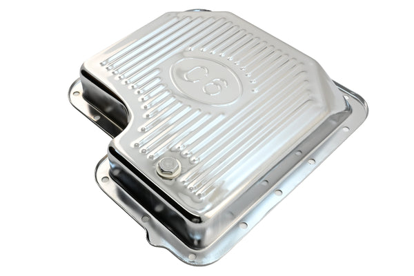Ford C6 Stock Capacity Transmission Pan Kit with Bolts & Gasket - Chrome