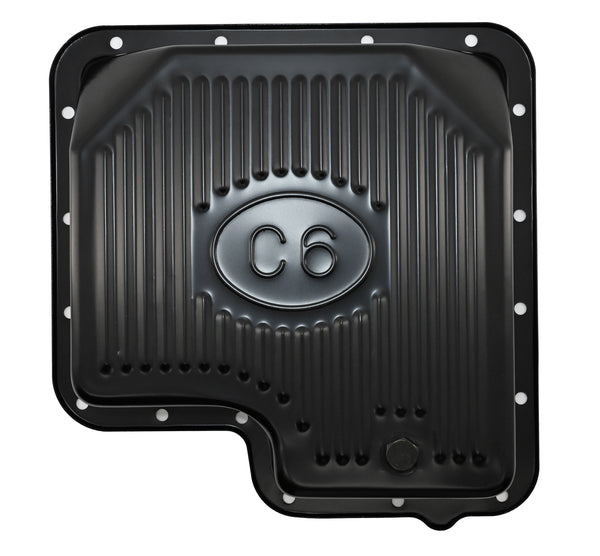 Ford C6 Stock Capacity Transmission Pan Kit with Bolts & Gasket - Black