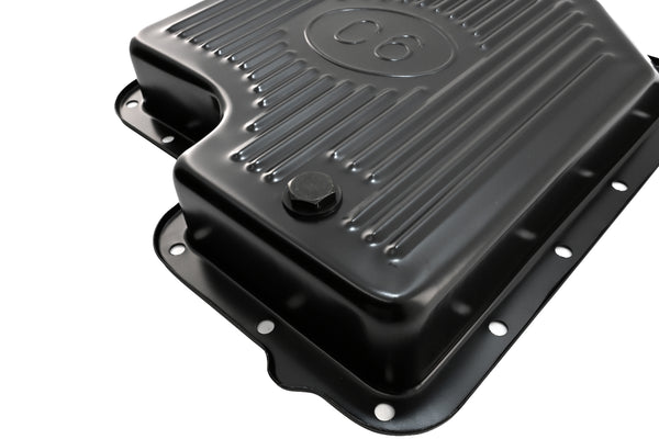 Steel Transmission Pan Stock Capacity for Ford C6 - Black