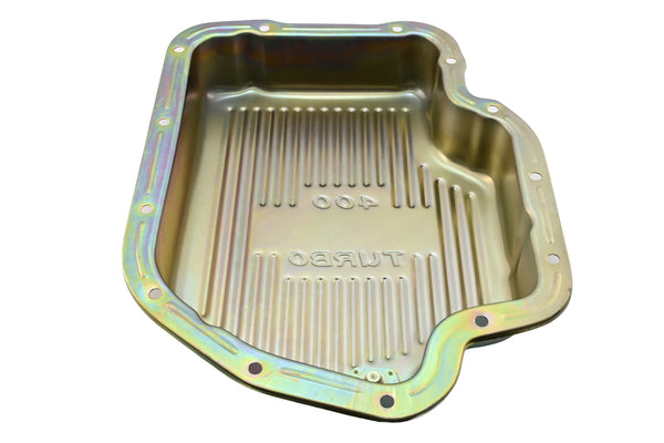 CHEVY-GM TURBO TH-400 STEEL TRANSMISSION PAN (DEEP SUMP) - ZINC