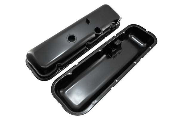 1965-72 CHEVY BIG BLOCK 396-427-454 TALL OEM STYLE STEEL VALVE COVERS - BLACK