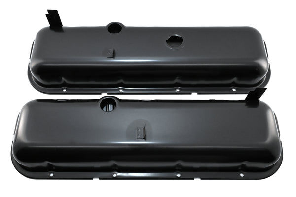 1965-72 CHEVY BIG BLOCK 396-427-454 SHORT OEM STYLE STEEL VALVE COVERS - BLACK