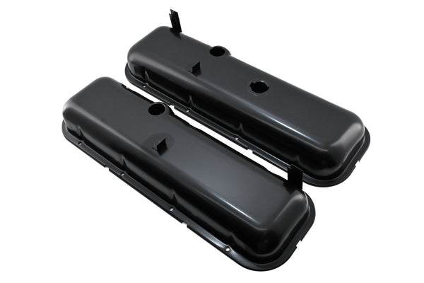 1965-72 CHEVY BIG BLOCK 396-427-454 SHORT OEM STYLE STEEL VALVE COVERS - BLACK