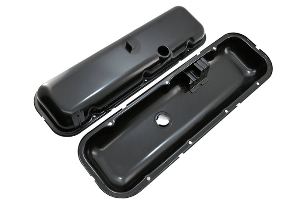 1965-72 CHEVY BIG BLOCK 396-427-454 SHORT OEM STYLE STEEL VALVE COVERS - BLACK