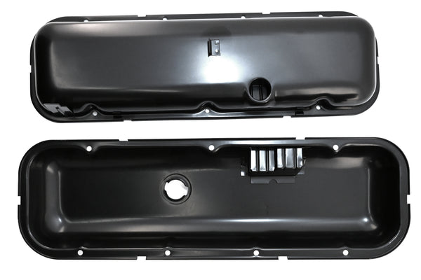 1965-72 CHEVY BIG BLOCK 396-427-454 SHORT OEM STYLE STEEL VALVE COVERS - BLACK