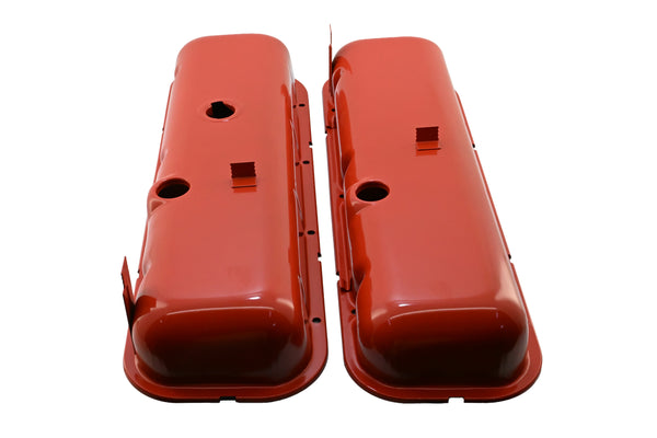 1965-72 CHEVY BIG BLOCK 396-427-454 TALL OEM STYLE STEEL VALVE COVERS - ORANGE