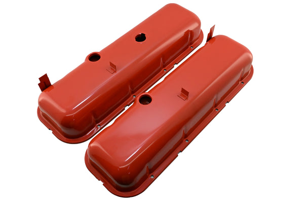 1965-72 CHEVY BIG BLOCK 396-427-454 TALL OEM STYLE STEEL VALVE COVERS - ORANGE