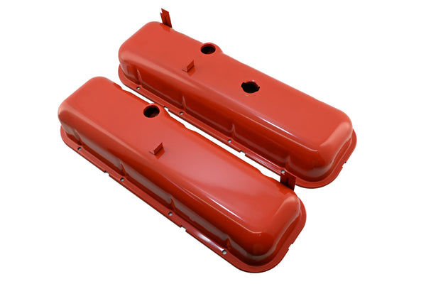 1965-72 CHEVY BIG BLOCK 396-427-454 TALL OEM STYLE STEEL VALVE COVERS - ORANGE