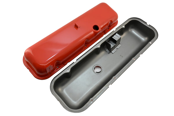 1965-72 CHEVY BIG BLOCK 396-427-454 TALL OEM STYLE STEEL VALVE COVERS - ORANGE