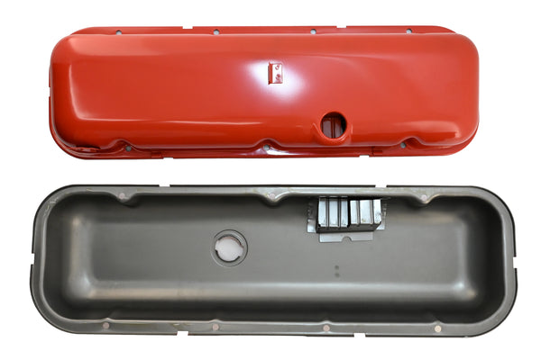 1965-72 CHEVY BIG BLOCK 396-427-454 TALL OEM STYLE STEEL VALVE COVERS - ORANGE