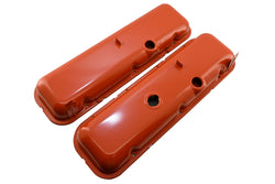 1965-72 CHEVY BIG BLOCK 396-427-454 SHORT OEM STYLE STEEL VALVE COVERS - ORANGE