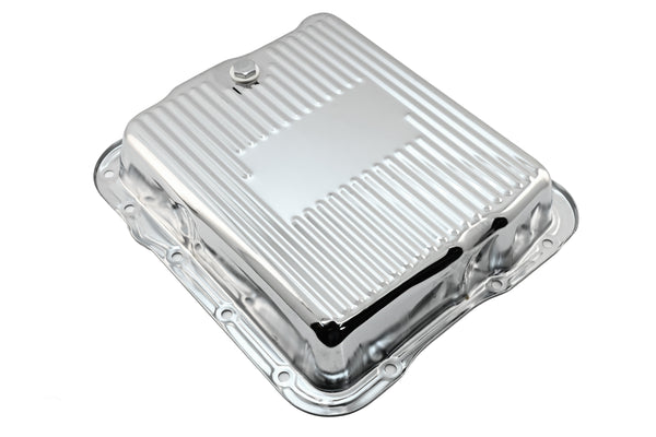 CHEVY-GM 700R4-4L60E-4L65E STEEL TRANSMISSION PAN - CHROME