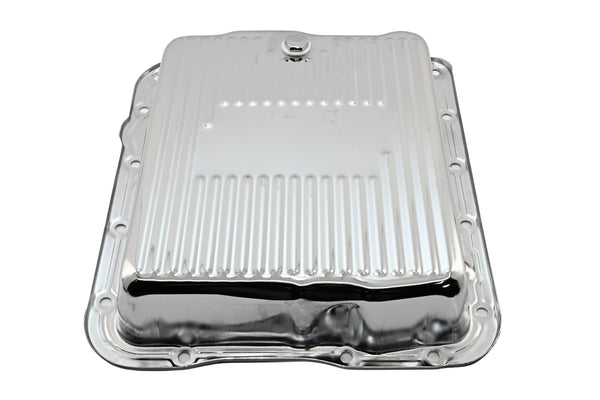 CHEVY-GM 700R4-4L60E-4L65E STEEL TRANSMISSION PAN - CHROME