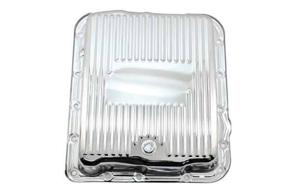 CHEVY-GM 700R4-4L60E-4L65E STEEL TRANSMISSION PAN - CHROME