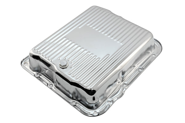 CHEVY-GM 700R4-4L60E-4L65E STEEL TRANSMISSION PAN - CHROME
