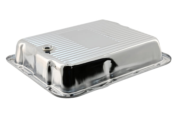 CHEVY-GM 700R4-4L60E-4L65E STEEL TRANSMISSION PAN - CHROME