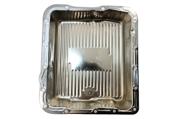 CHEVY-GM 700R4-4L60E-4L65E STEEL TRANSMISSION PAN - CHROME