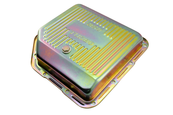 CHEVY-GM TURBO TH-350 STEEL TRANSMISSION PAN - ZINC